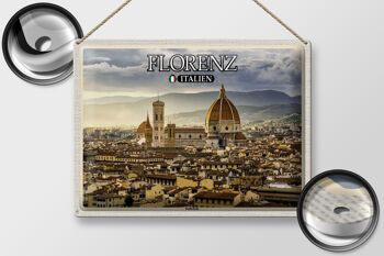 Panneau en étain de voyage, Florence, italie, Architecture de la cathédrale, 40x30cm 2