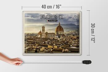 Panneau en étain de voyage, Florence, italie, Architecture de la cathédrale, 40x30cm 4