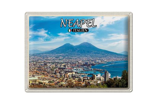 Blechschild Reise Neapel Italien Vesuv 40x30cm Geschenk