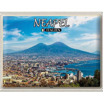 Blechschild Reise Neapel Italien Vesuv 40x30cm Geschenk