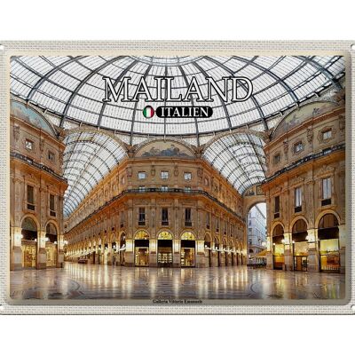 Cartel de chapa viaje Milán Galleria Vittorio Emanuele 40x30cm