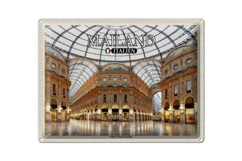 Plaque en tôle Voyage Milan Galleria Vittorio Emanuele 40x30cm 1