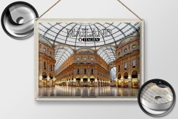 Plaque en tôle Voyage Milan Galleria Vittorio Emanuele 40x30cm 2