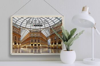 Plaque en tôle Voyage Milan Galleria Vittorio Emanuele 40x30cm 3