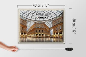 Plaque en tôle Voyage Milan Galleria Vittorio Emanuele 40x30cm 4