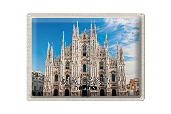Signe en étain voyage italie Milan cathédrale de Milan 40x30cm 1