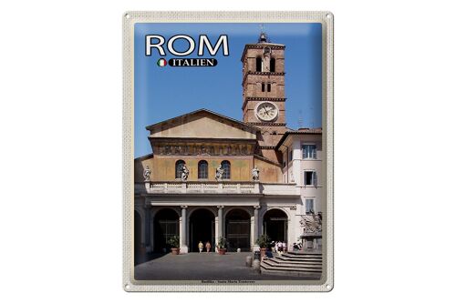 Blechschild Reise Rom Basilika Santa Maria Trastevere 30x40cm