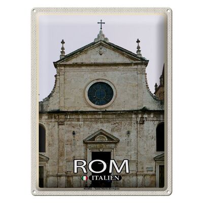 Cartel de chapa de viaje Roma Italia Basílica Santa María 30x40cm