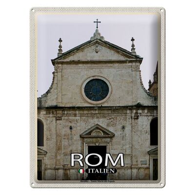 Signe en étain voyage Rome italie basilique Santa Maria 30x40cm
