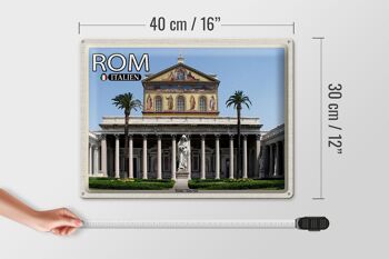 Signe en étain voyage Rome Italie Basilique Saint Paul 40x30cm 4