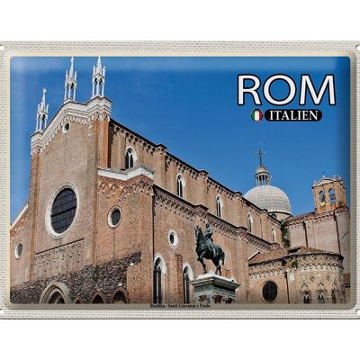 Cartel de chapa viaje Roma Basílica Santi Giovanni e Paolo 40x30cm