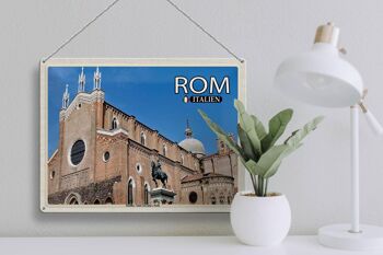 Plaque en tôle voyage Basilique de Rome Santi Giovanni e Paolo 40x30cm 3
