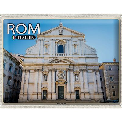 Targa in metallo da viaggio Roma Italia Chiesa del Gesù 40x30 cm