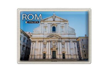 Signe en étain voyage Rome Italie Chiesa del Gesu 40x30cm 1