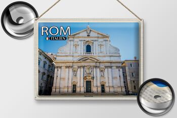 Signe en étain voyage Rome Italie Chiesa del Gesu 40x30cm 2