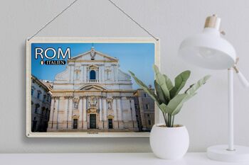 Signe en étain voyage Rome Italie Chiesa del Gesu 40x30cm 3