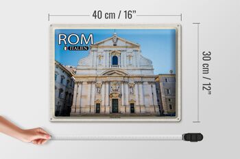 Signe en étain voyage Rome Italie Chiesa del Gesu 40x30cm 4