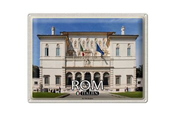 Signe en étain voyage Rome Italie La Villa Borghèse 40x30cm 1
