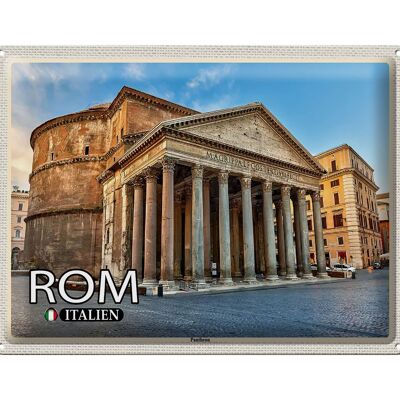Targa in metallo Viaggio Roma Italia Pantheon Architettura 40x30 cm