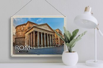 Signe en étain voyage Rome italie Panthéon Architecture 40x30cm 3