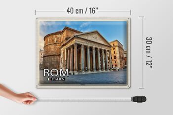 Signe en étain voyage Rome italie Panthéon Architecture 40x30cm 4