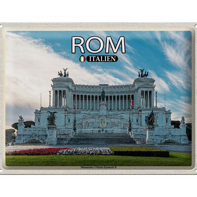 Targa in metallo da viaggio Roma Monumento Vittorio Emanuele II 40x30cm