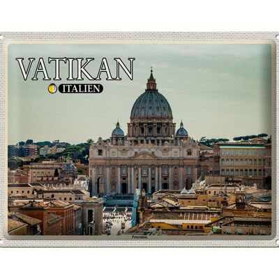 Cartel de chapa de viaje Vaticano Italia Basílica de San Pedro Papa 40x30cm