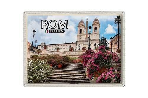 Blechschild Reise Rom Italien Spanische Treppe Kirche 40x30cm