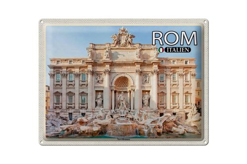 Blechschild Reise Rom Italien Trevi Brunnen Skulptur 40x30cm