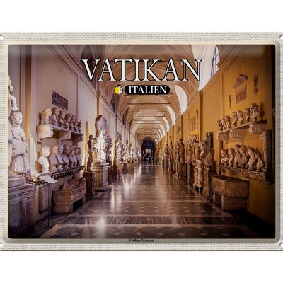 Cartel de chapa de viaje Vaticano Italia Museo Vaticano 40x30cm
