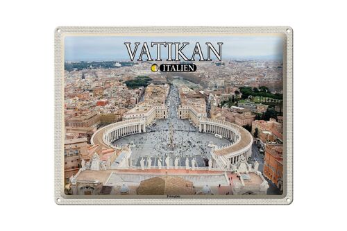 Blechschild Reise Vatikan Italien Petersplatz Baukunst 40x30cm