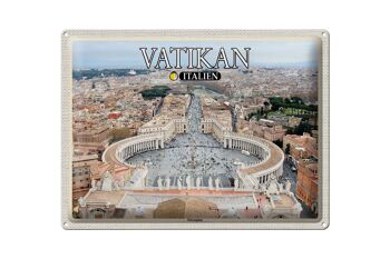 Panneau de voyage en étain, Vatican, italie, place saint-pierre, Architecture, 40x30cm 1