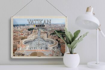 Panneau de voyage en étain, Vatican, italie, place saint-pierre, Architecture, 40x30cm 3