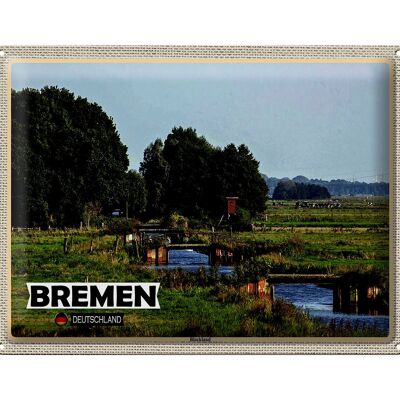 Cartel de chapa ciudades Bremen Alemania Blockland 40x30cm