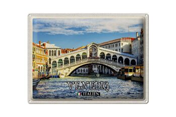 Signe en étain voyage Venise Italie Pont du Rialto 40x30cm 1