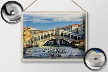 Signe en étain voyage Venise Italie Pont du Rialto 40x30cm 2