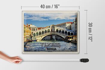 Signe en étain voyage Venise Italie Pont du Rialto 40x30cm 4