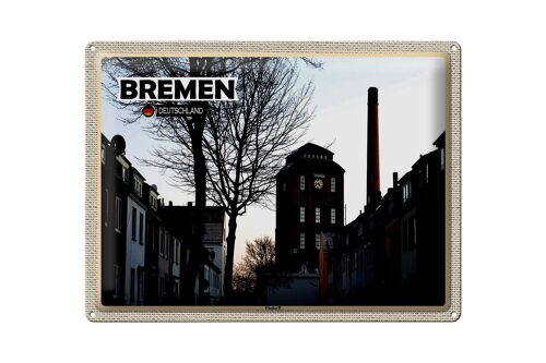 Blechschild Städte Bremen Deutschland Findorff Fabrik 40x30cm