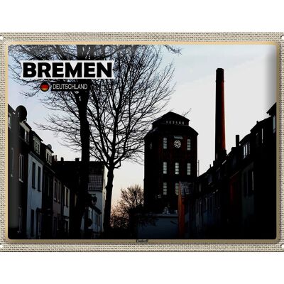 Targa in metallo città Brema Germania Fabbrica Findorff 40x30 cm