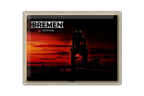 Blechschild Städte Bremen Deutschland Molenfeuer 40x30cm