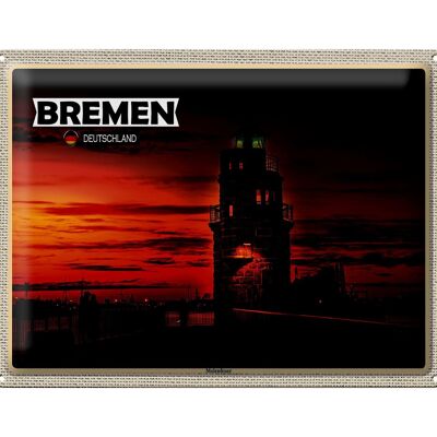 Blechschild Städte Bremen Deutschland Molenfeuer 40x30cm