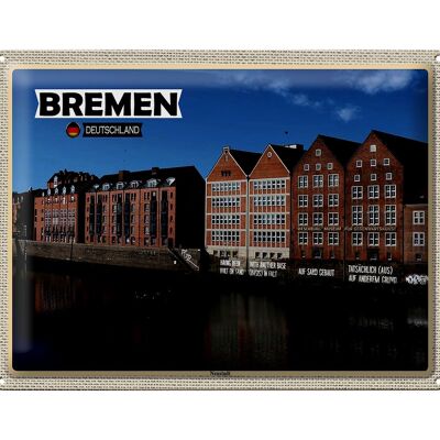 Cartel de chapa ciudades Bremen Alemania Neustadt 40x30cm