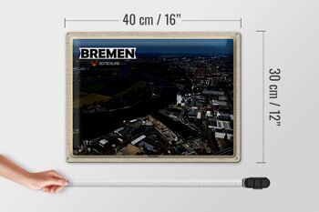 Plaque en tôle villes Brême Allemagne Hemelingen 40x30cm 4