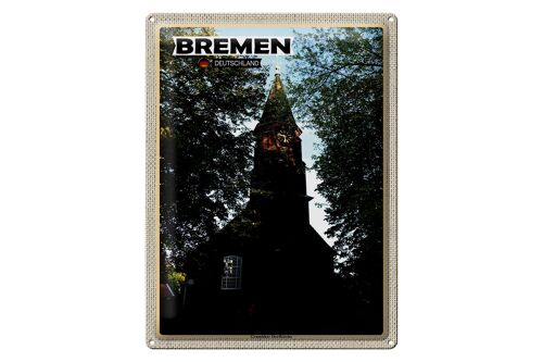 Blechschild Städte Bremen Grambiker Dorfkirche 30x40cm