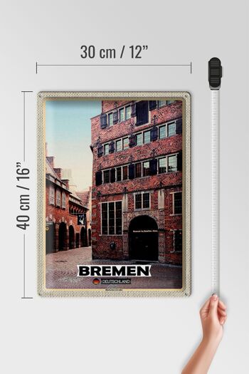 Plaque en tôle Villes Brême Allemagne Bremerhaven 30x40cm 4