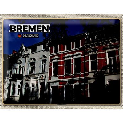 Plaque en tôle villes Brême Allemagne Schwachhausen 40x30cm