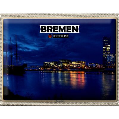 Cartel de chapa ciudades Bremen Alemania Weserstadion 40x30cm