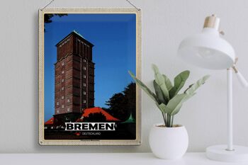 Panneau en étain villes Brême Allemagne Walle City 40x30cm 3