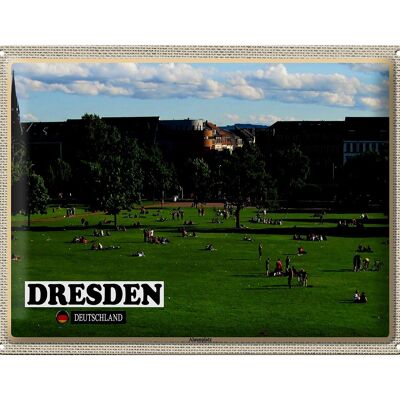 Cartel de chapa ciudades Dresde Alemania Alaunplatz 40x30cm