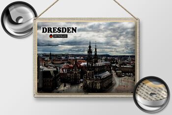 Panneau en étain villes Dresde Allemagne vieille ville 40x30cm 2